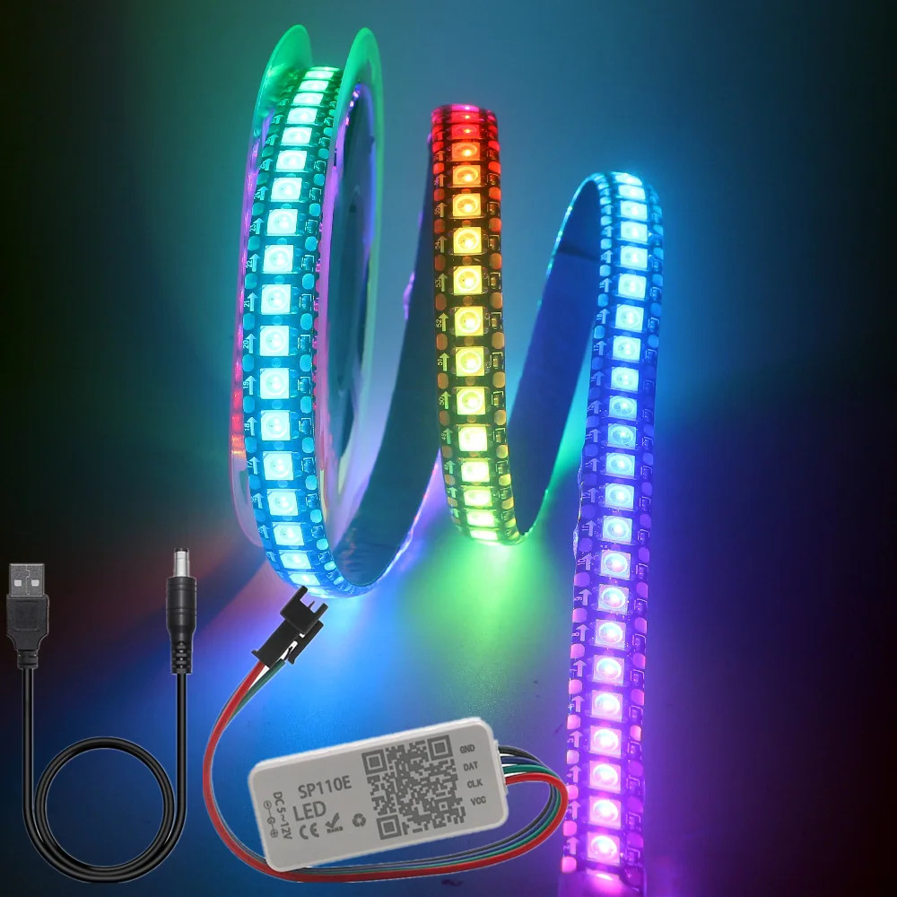 WS2812B Led Strip With SP110E USB Bluetooth Controller WS2812 30/60/144 Pixels/m