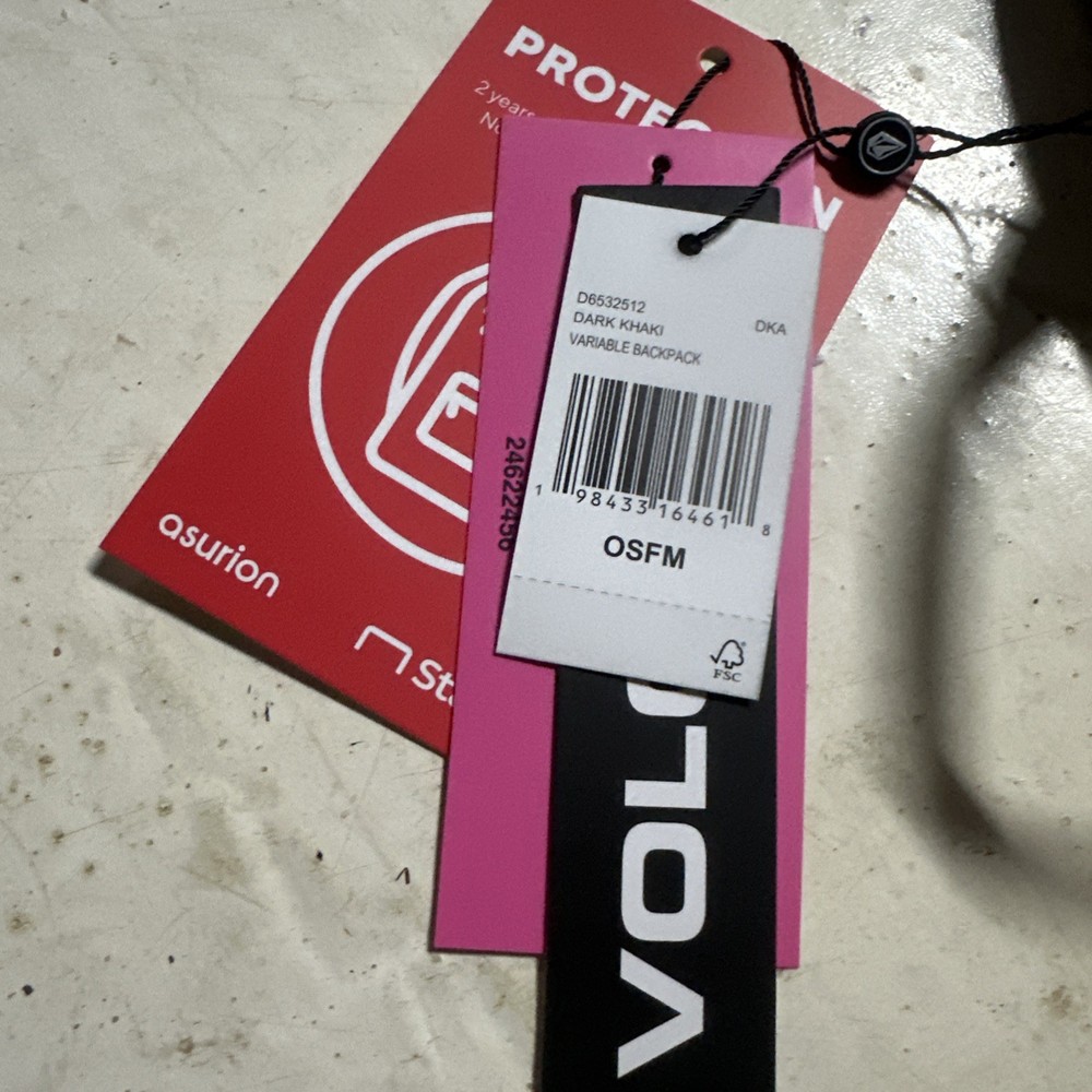 VOLCOM Dark Khaki Variable Back Pack School Bag Hiking Carry Brown BACKPACK