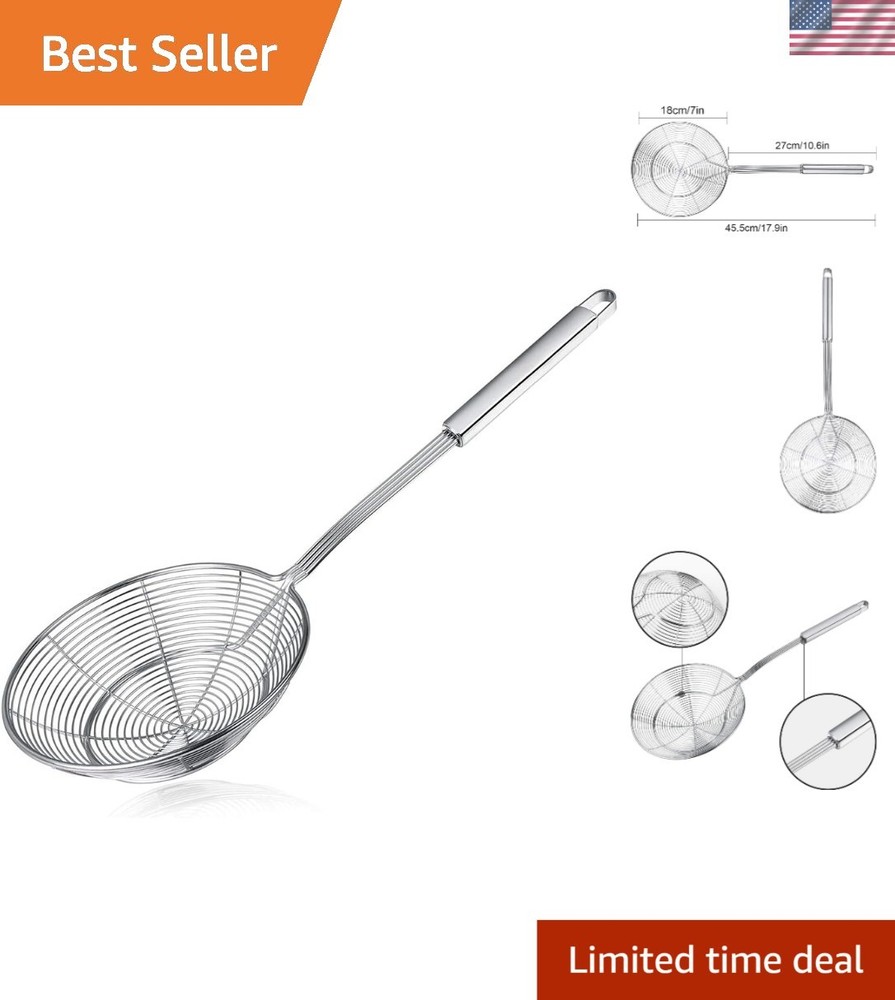 Dishwasher Safe Spider Skimmer with Comfortable Handle for Effortless Straining