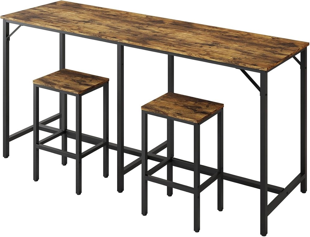 70.9" Bar Table & Chairs Set Dining Table & Chair Sets 3 Piece Counter Table