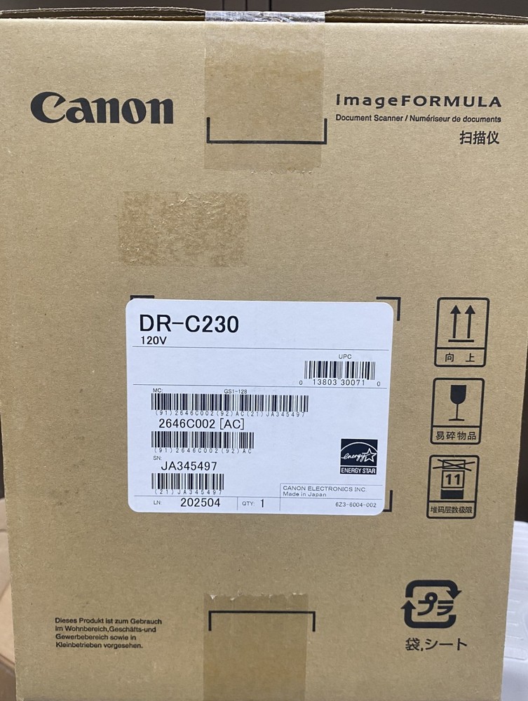 Canon imageFORMULA DR-C230 Office Document Scanner NEW