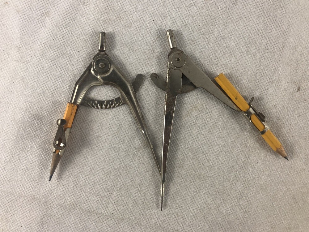 Vintage Metal Chart Plotting Compass(2)
