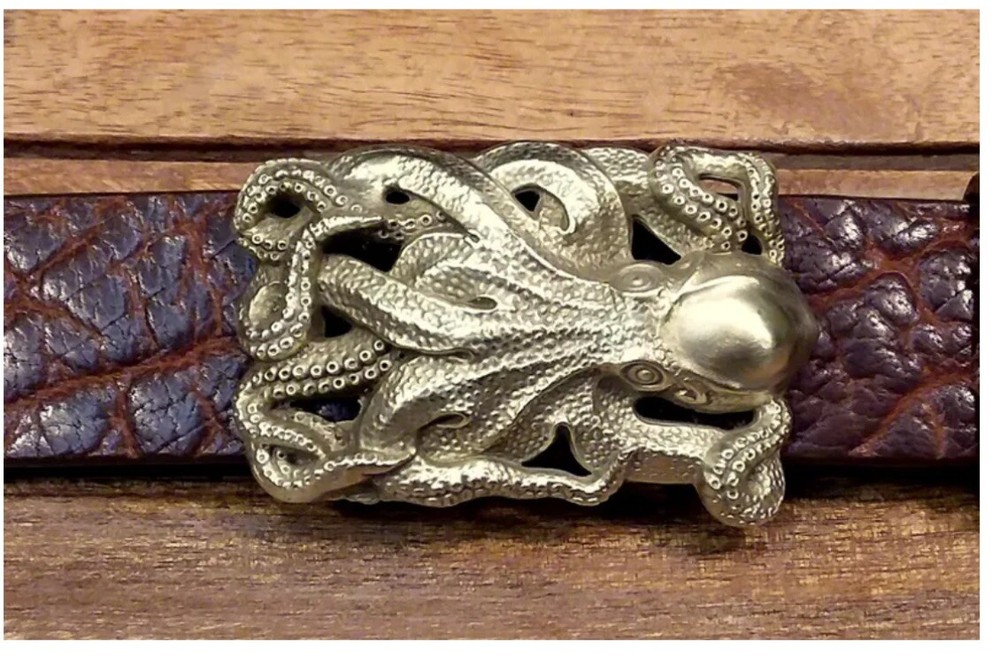 Sea Kraken Octopus Buckle Solid Brass