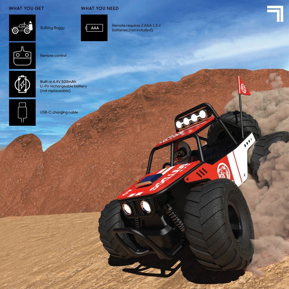 Bulldog Buggy Remote RC Control Off-Roader, Wireless Sharper Image Toy Control