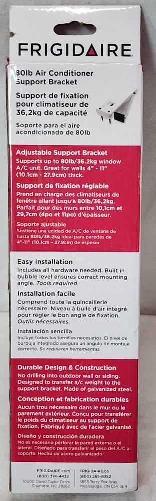 Frigidaire ‎18FFRACB01 Air Conditioner Support Bracket 80lbs