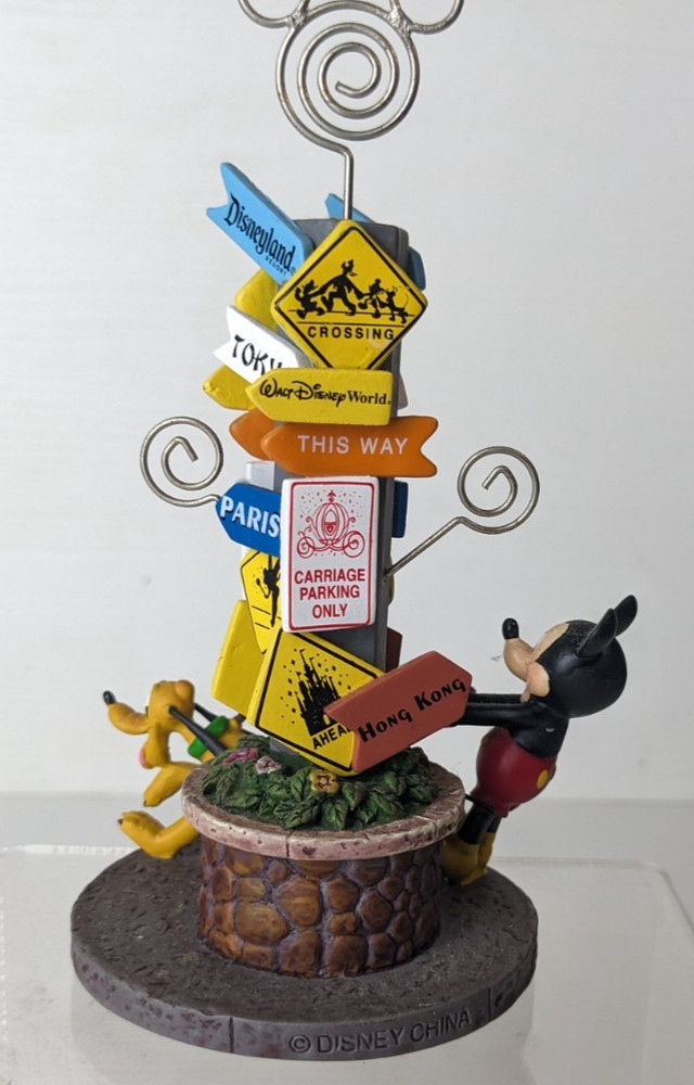 Disney Parks Mickey Mouse & Pluto on Leash Figure Authentic Original Totem Pole