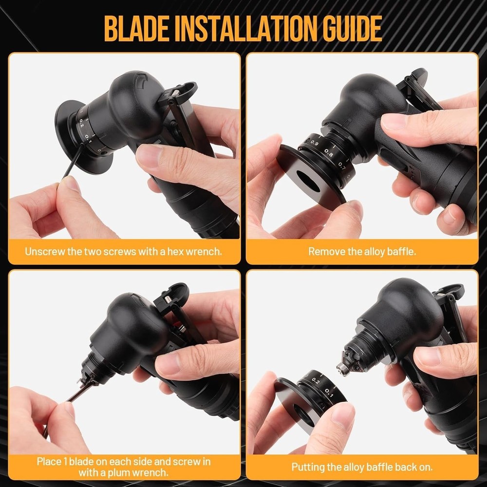 Pneumatic Chamfering Tool Chamfer Tool W/ 6 C-Angle& 6 R-Angle Blade Lightweight