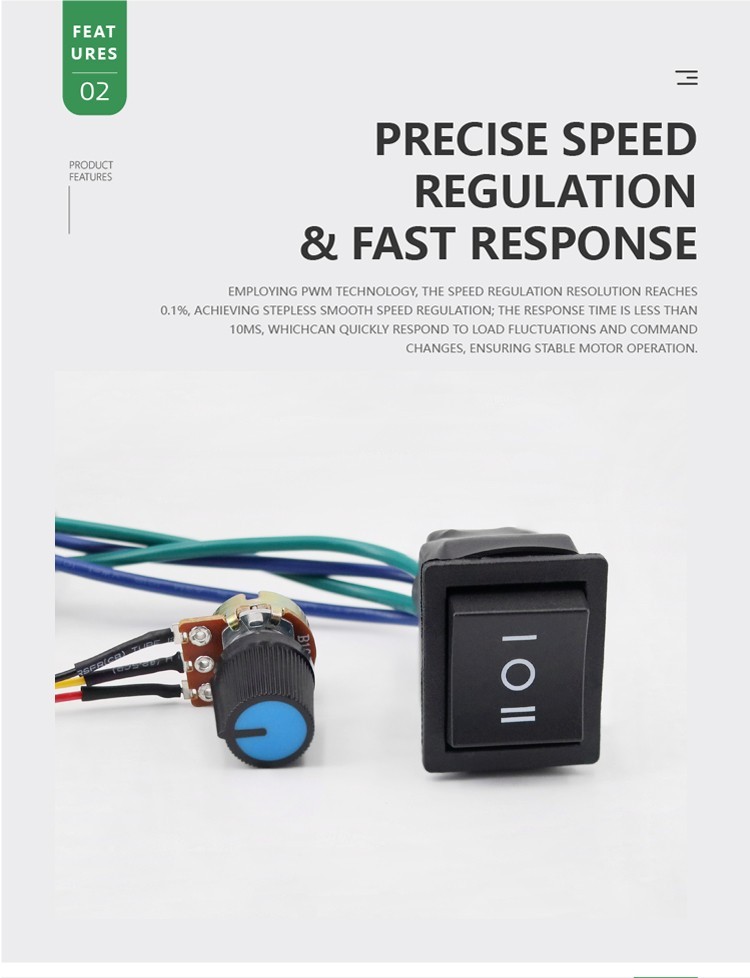 PWM DC Brushed Motor Continuously Variable Transmission Controller Switch 6V~24V