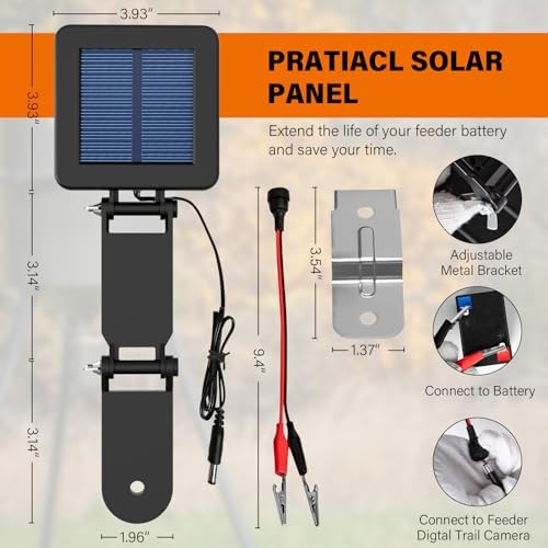 6V Solar Panel for Deer Feeder, Efficient Solar Panel Charger w/Adjustable