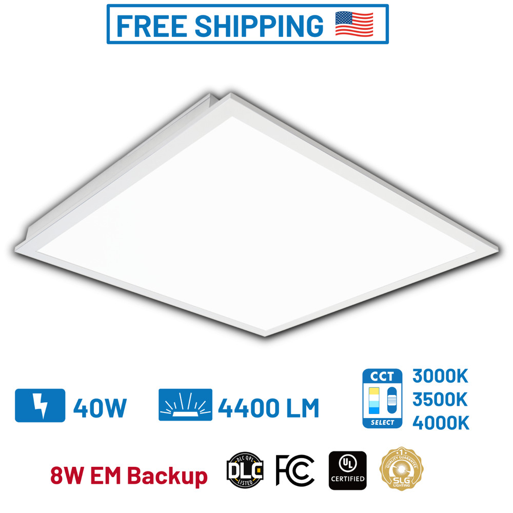 2x2 Panel Light 40W 4400Lm Selectable CCT 8W Emergency Backup Office School