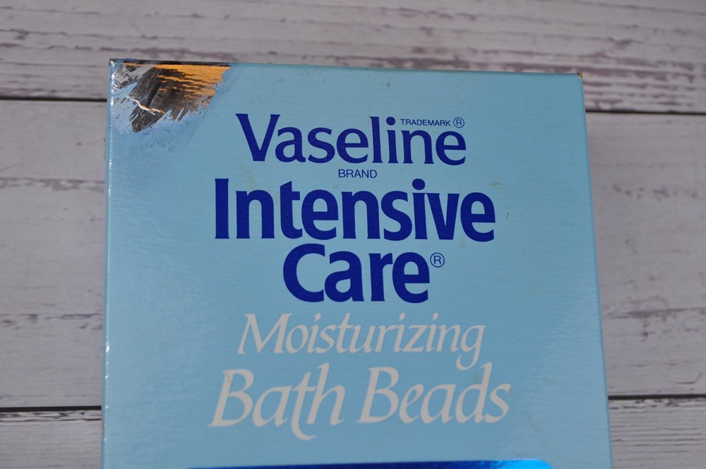 Vintage Vaseline Intensive Care Moisturing Bath Beads Box PROP