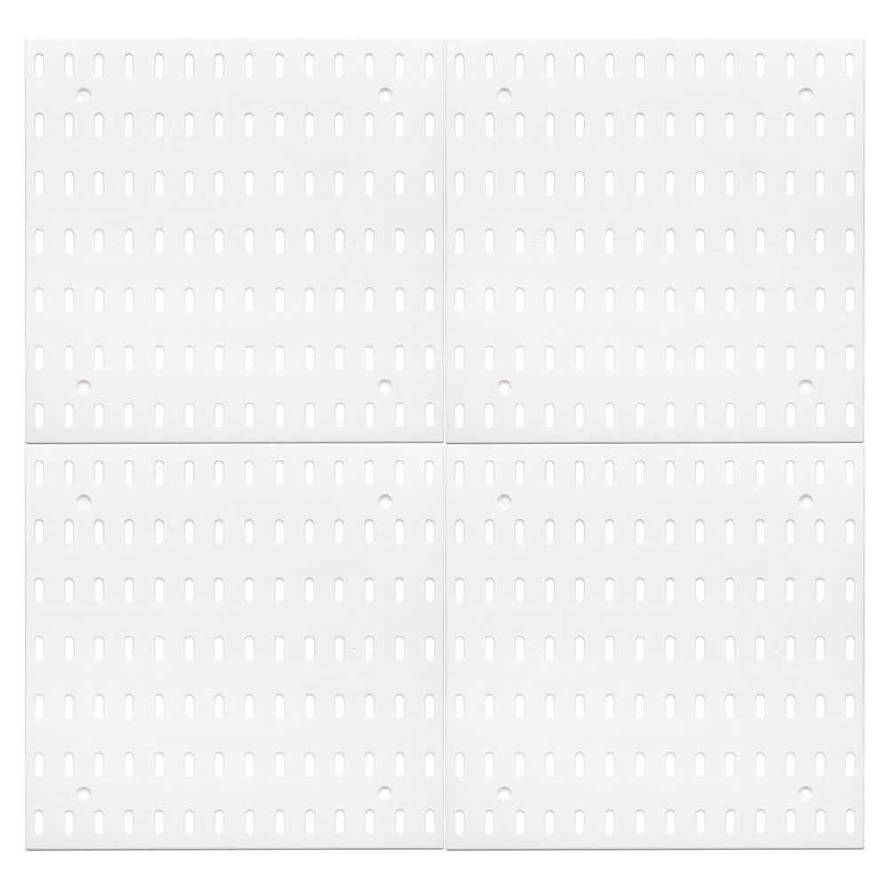 4Pcs Plastic Pegboards, Peg Board Wall Organizer for Workbench, White