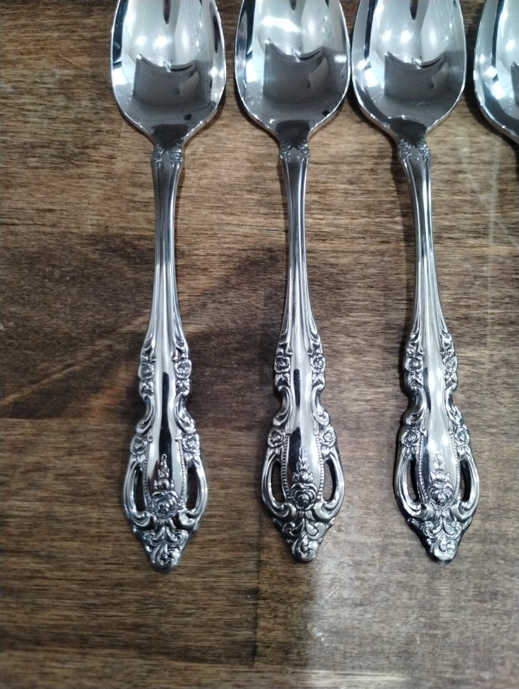 4 Oneida Brahms Serrated Fruit Spoons/Grapefruit Stainless Flatware Community