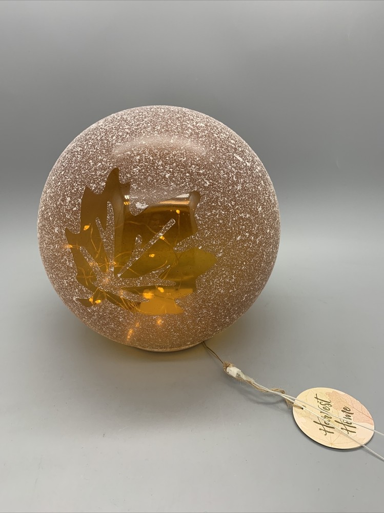 Home Essentials Harvest Large Leaf LED Globe in Rust/Copper