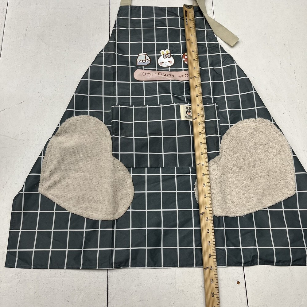 Haoer Gray Plaid Apron