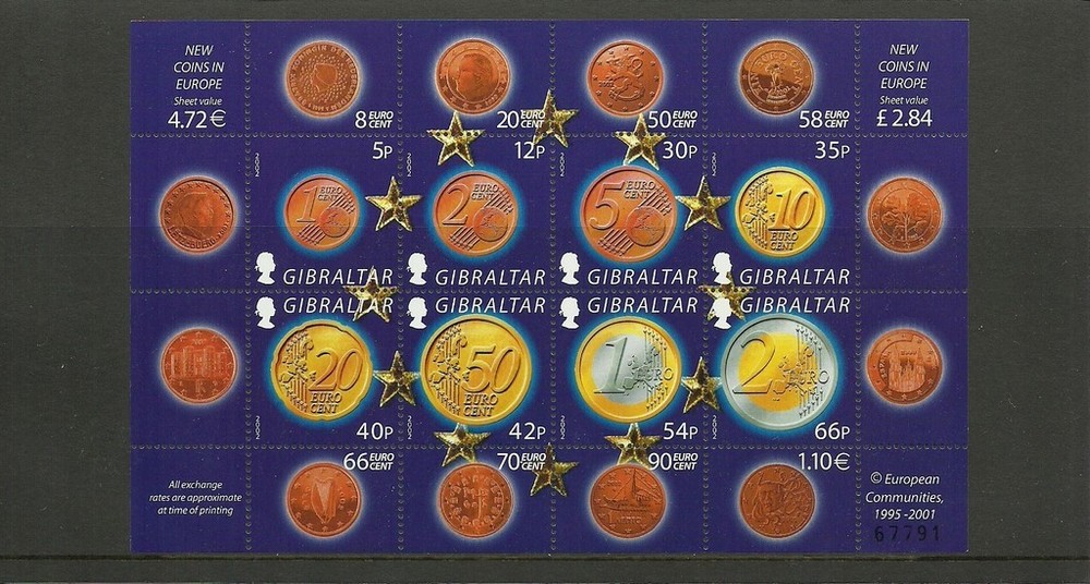 GIBRALTAR-SGMS995-EURO CURRENCY-MNH