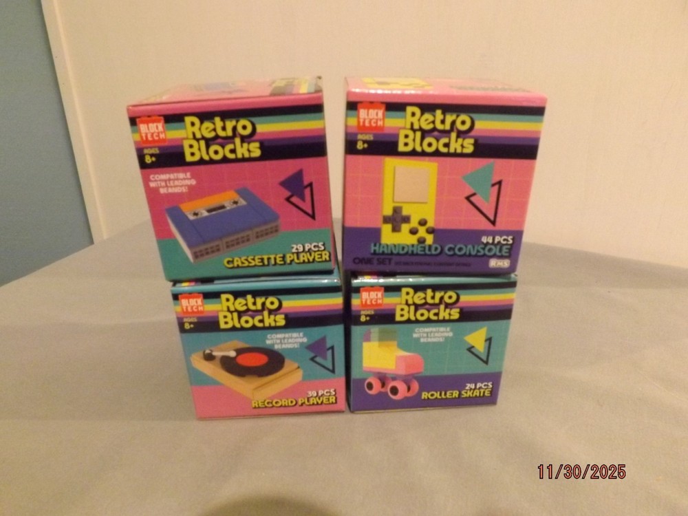 Block Tech Retro Blocks 4 Piece Set NEW