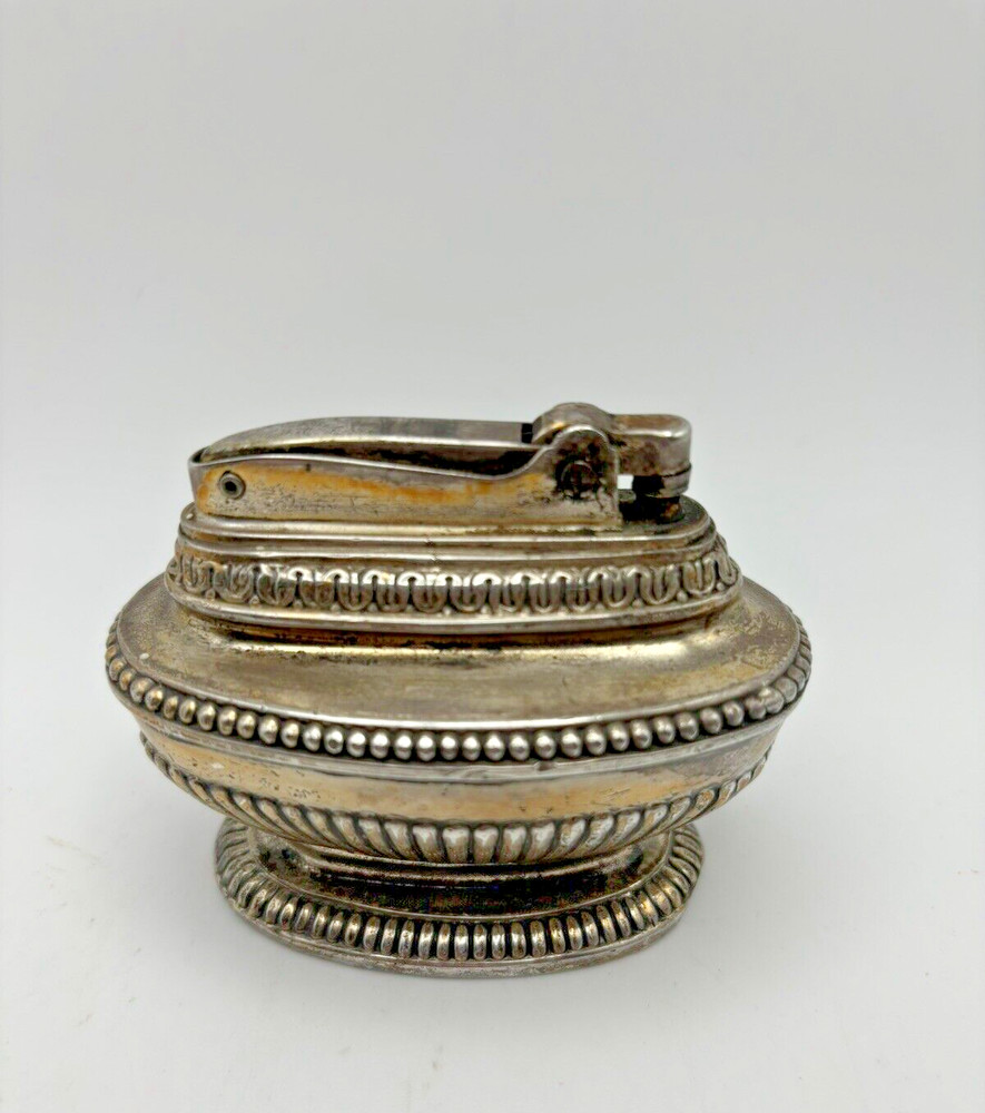 Vintage Ronson Queen Anne Silverplate Table Cigarette Cigar Lighter  As Found