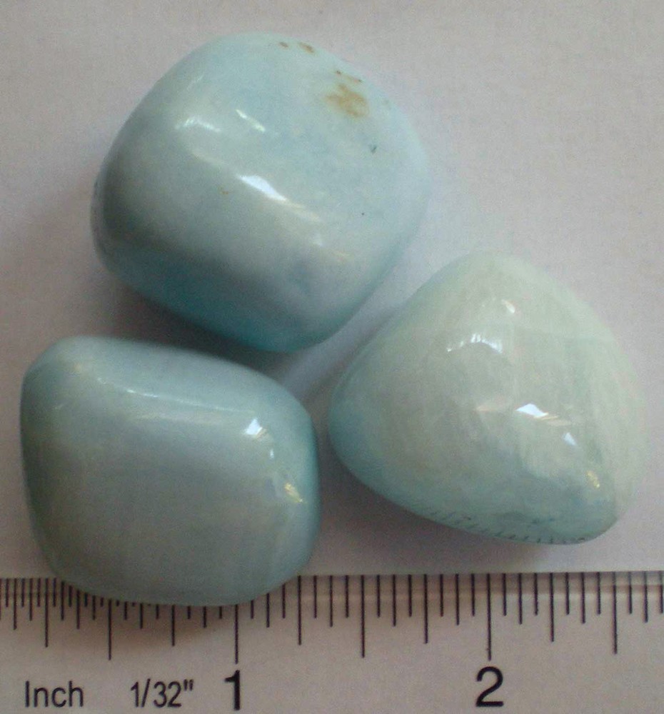 Blue Aragonite - 3 Tumbled Stones rt522e