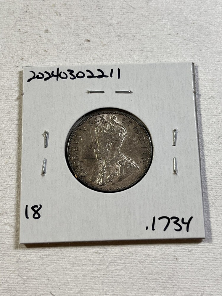 1911 Canada 25 Cents Silver Coin Cleaned