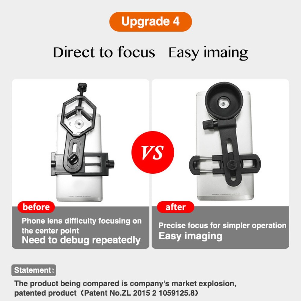 Flexible Phone Camera Clip Mount Spotting Scope Adapter Precise Focusing