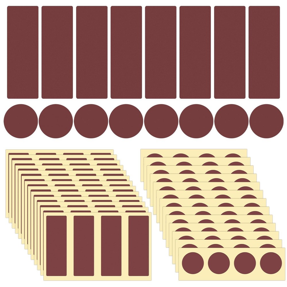 120pcs Match Striker Papers with Adhesive 60 Round and 60 Rectangle Match Str...