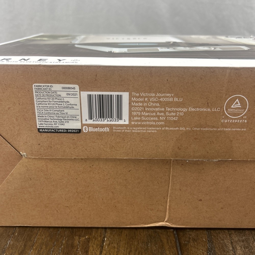 Victrola Journey+ Bluetooth Record Player Suitcase Blue Open Box Tested Working