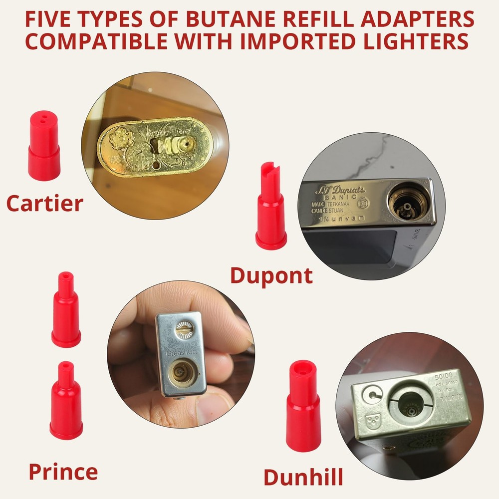 Butane Gas Refill Adapter Nozzle for Torch Lighter Tank