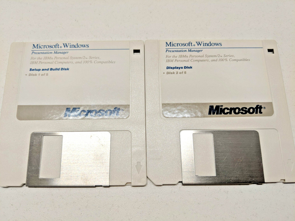 Original Vintage Microsoft Windows Presentation Manager Software 2.0 1987 3.5"