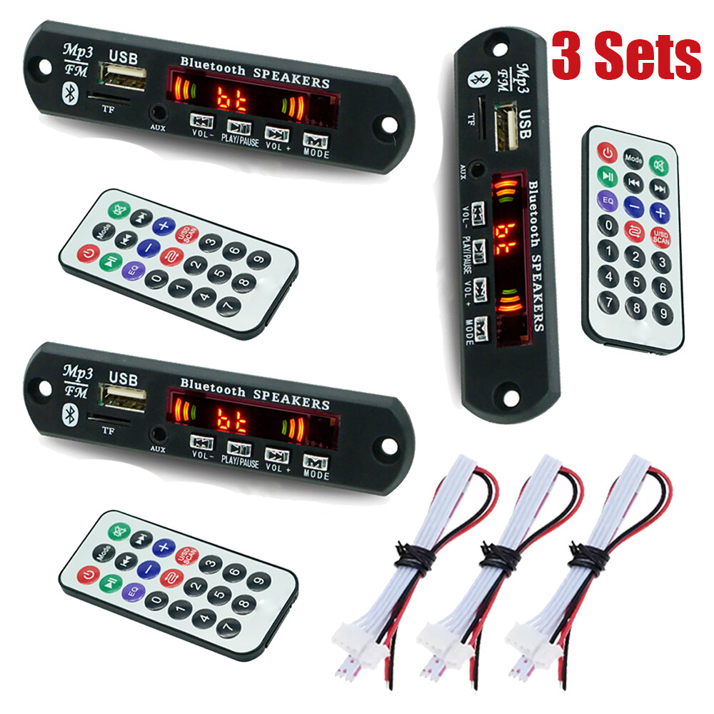 3 Wireless Bluetooth 12V MP3 WMA Decoder Board Audio Module USB TF Radio For Car