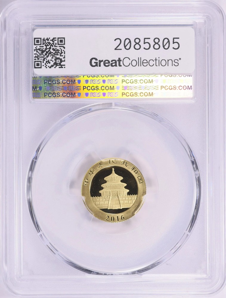 2016 3g Chinese Gold Panda PCGS MS-70