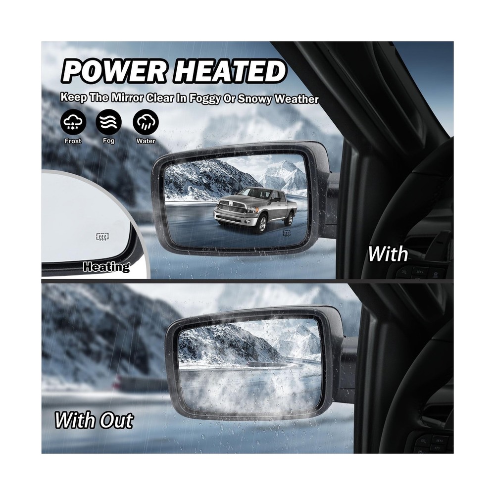 Driver Side Mirror Compatible with 2013-2018 1500 2500 3500 Mirrors...