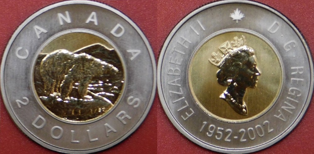 Specimen 2002 Canada 2 Dollars From Mint's Set