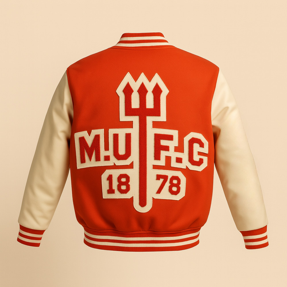 CUSTOM RED DEVIL VARSITY JACKET SIZE M - THE LETTERMAN COLLECTION