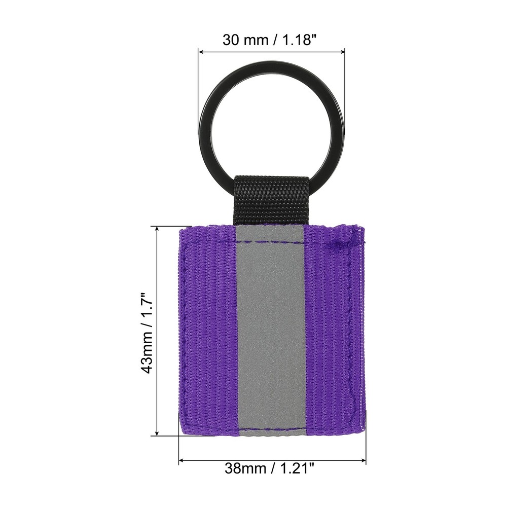 4 Pcs Reflective Keychain Tags, Reflective Zipper Pulls, Purple