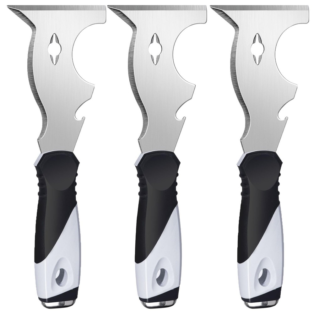 Paint Scraper, 3 Pack Multi Use Paint Tools Putty Knife 10 in 1, Paint Scrape...
