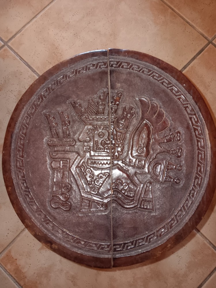 Vintage Peruvian Folding Stool Hand Tooled Leather