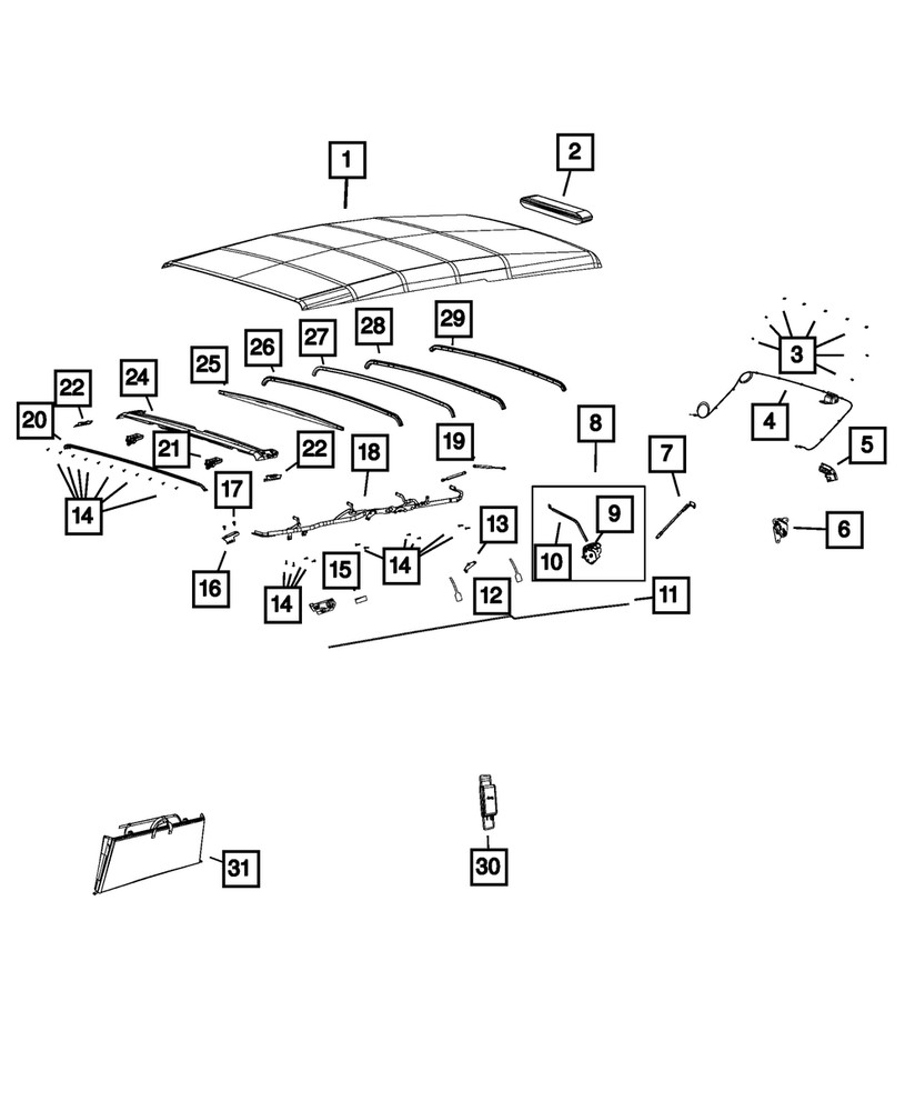 Genuine Mopar Rear Rail Right 68395066AA