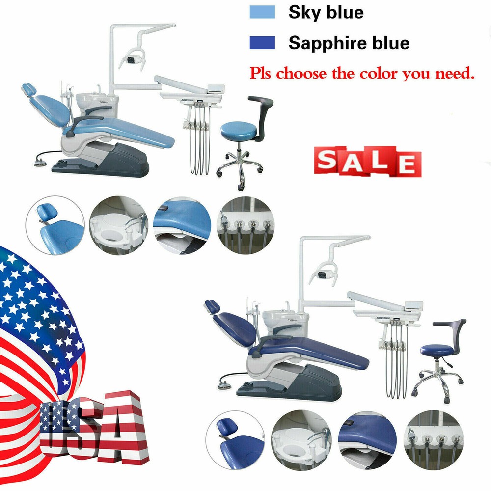 Dental Chair Unit PU Leather Computer Controlled DC Motor + Stool Kit