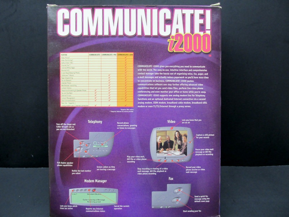 Communicate! i2000, PC CD-ROM, W 95, 98, 2000, NT 4.0, 1999, Never Used