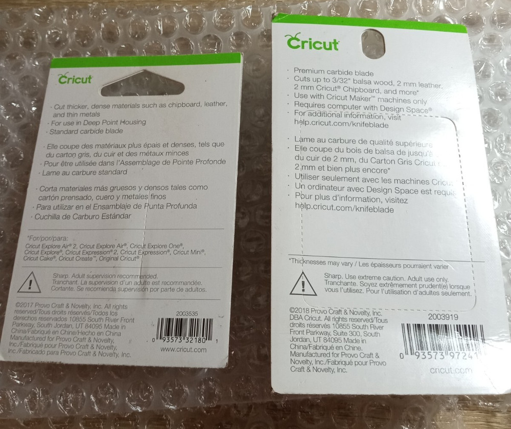 Cricut Knife Blade Kit & Deep Point Blades Lot