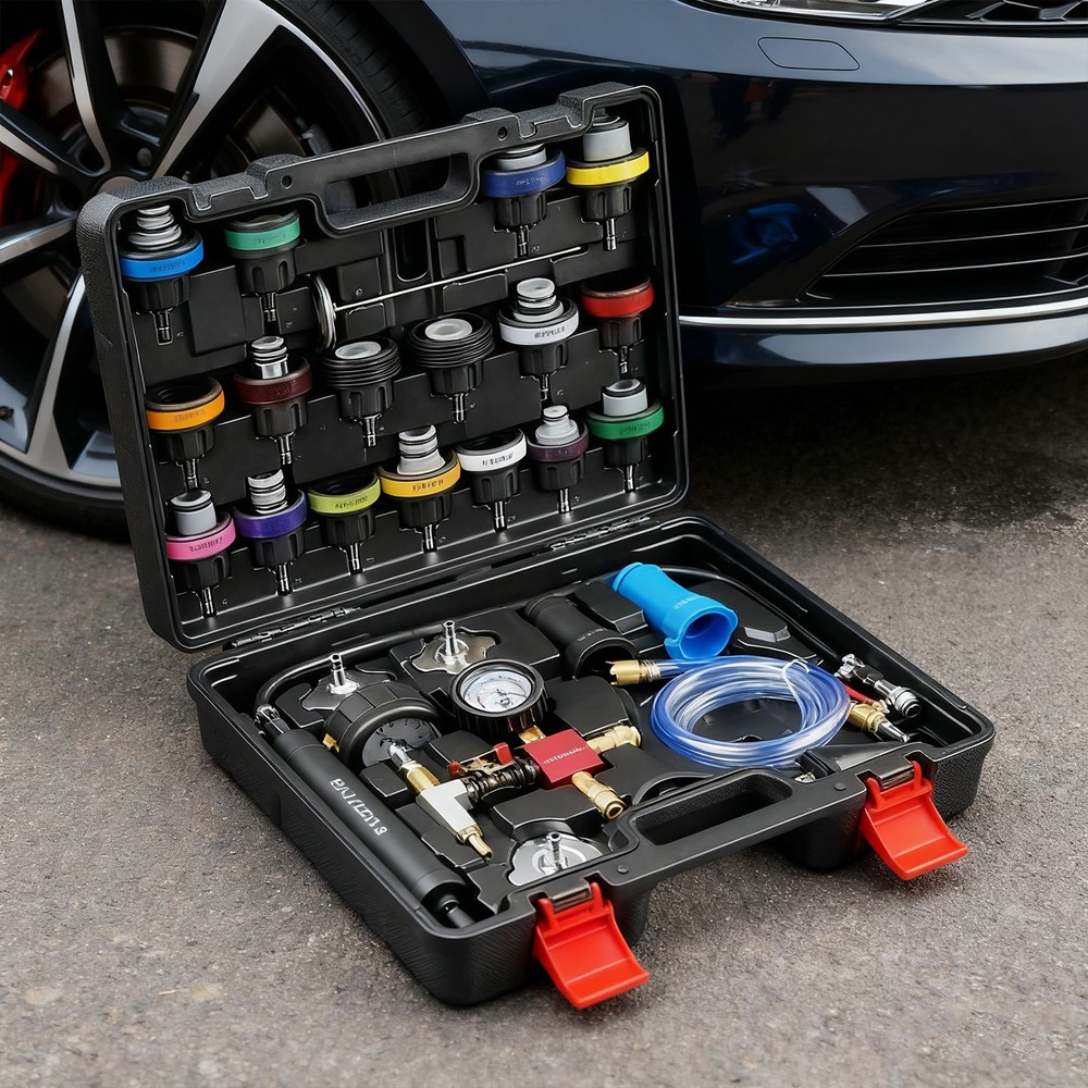 28pcs Universal Radiator Pressure Tester Kit Coolant Vacuum Type Cooling System