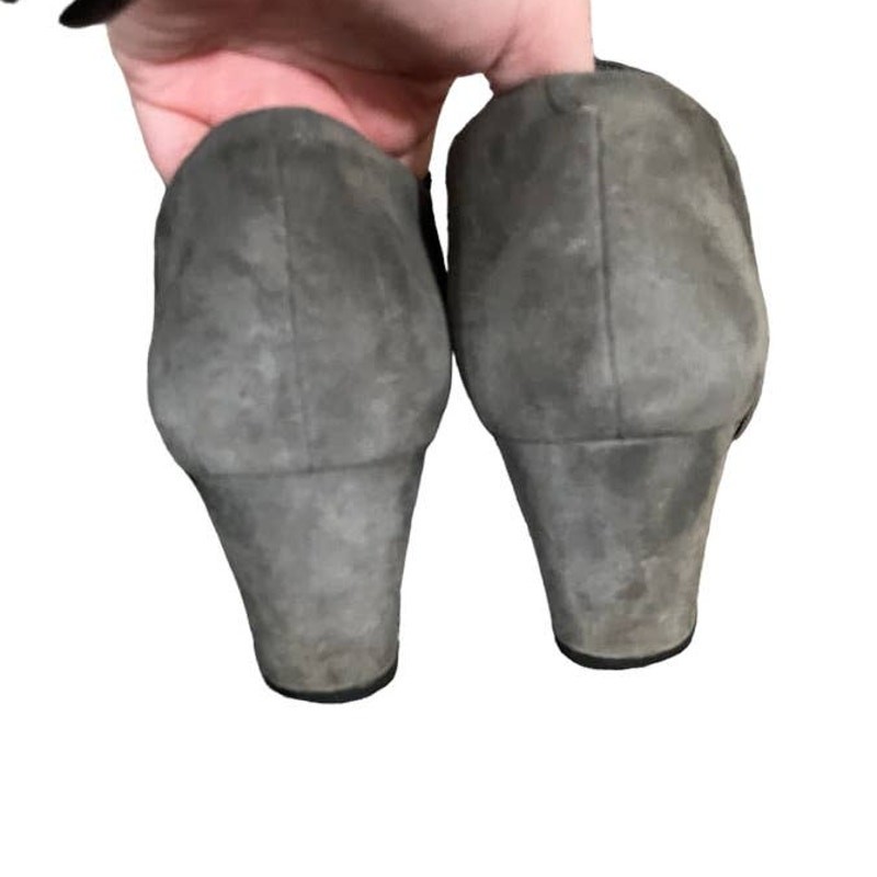 Vionic Womens Stanton Suede Wedge Booties Slate Gray Size 8