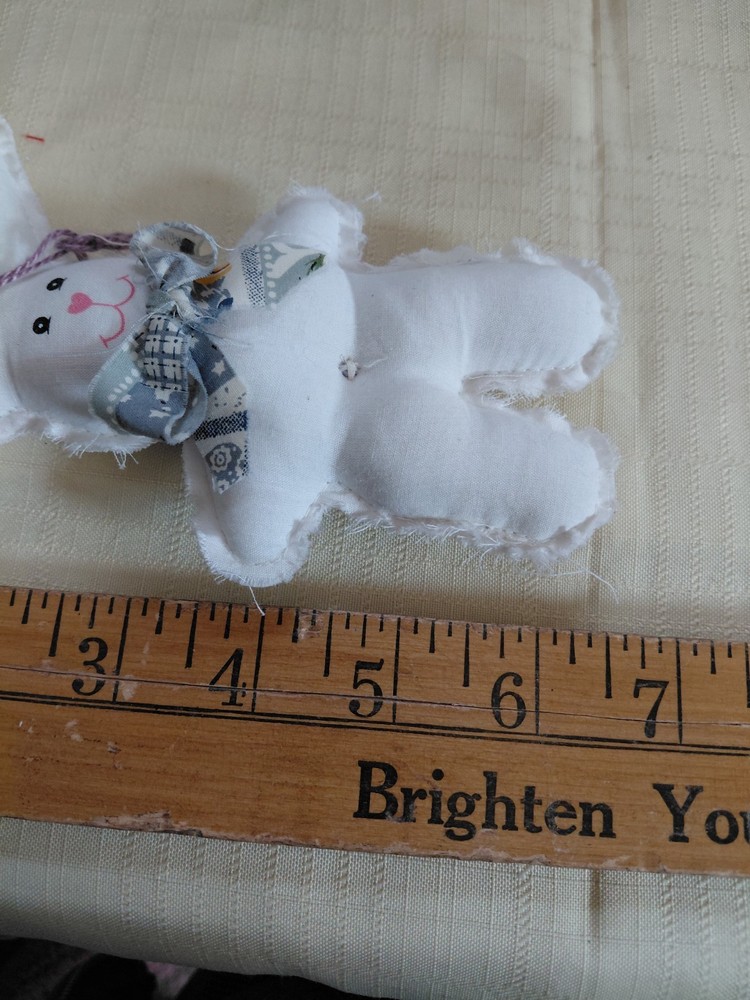 Handmade Fabric Easter Basket With Fabric Bunnies