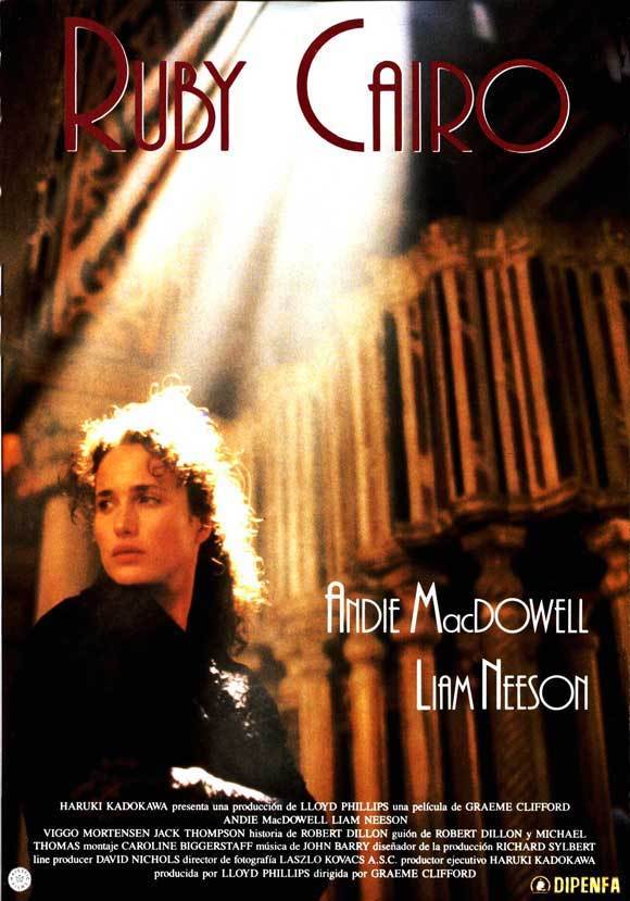 RUBY CAIRO / Robert Dillon 1991 Screenplay, LIAM NEESON suspicious plane crash
