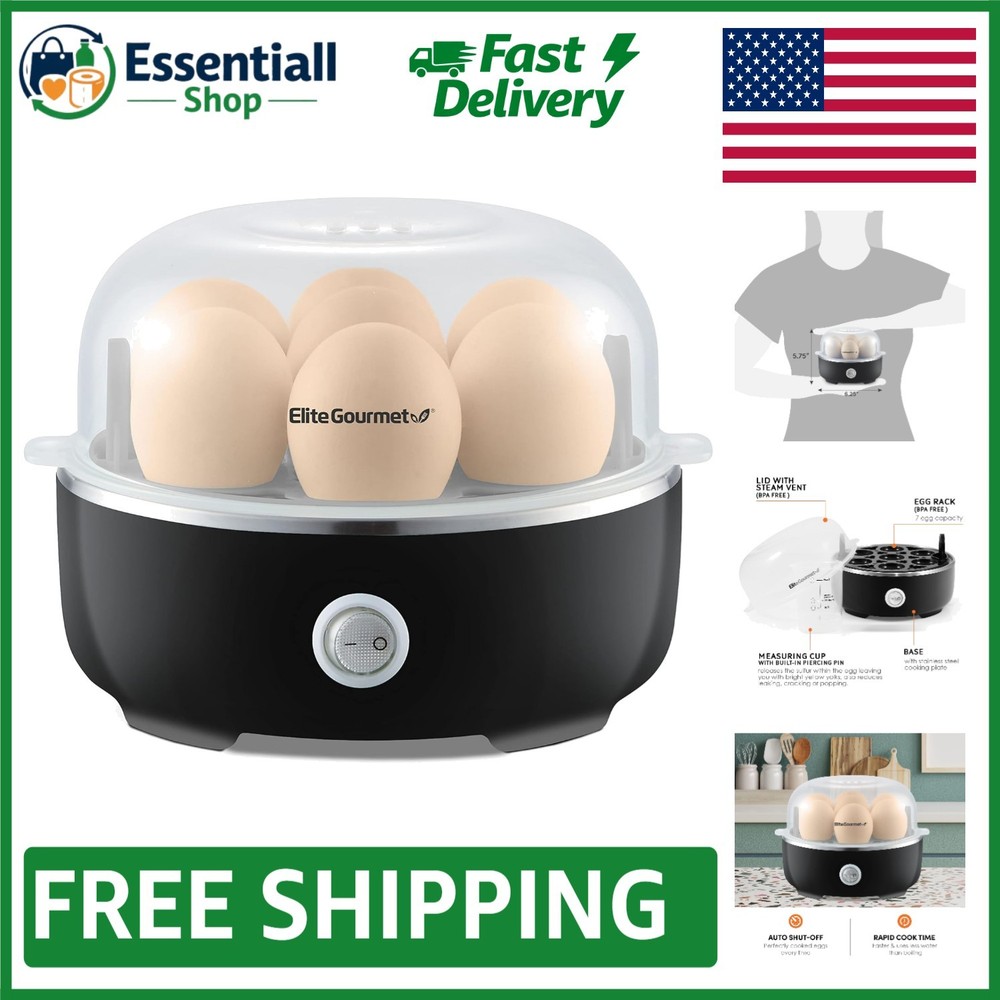 Compact Easy Egg Cooker – Perfectly Cook 7 Eggs Soft, Medium, Hard Boiled