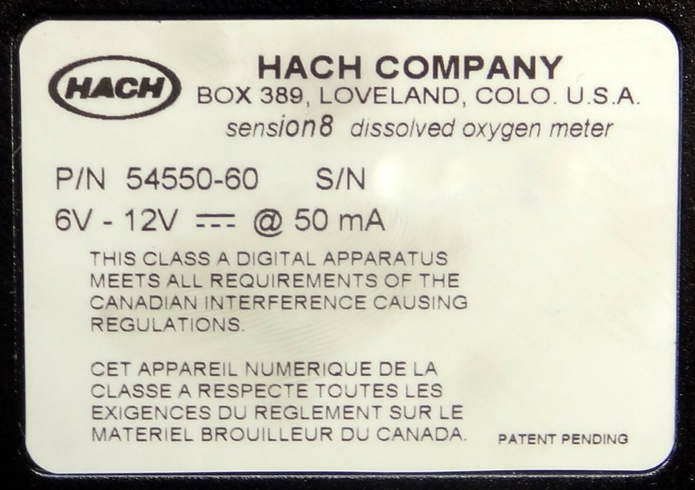 Hach sensION8 Dissolved Oxygen Meter 54550-60