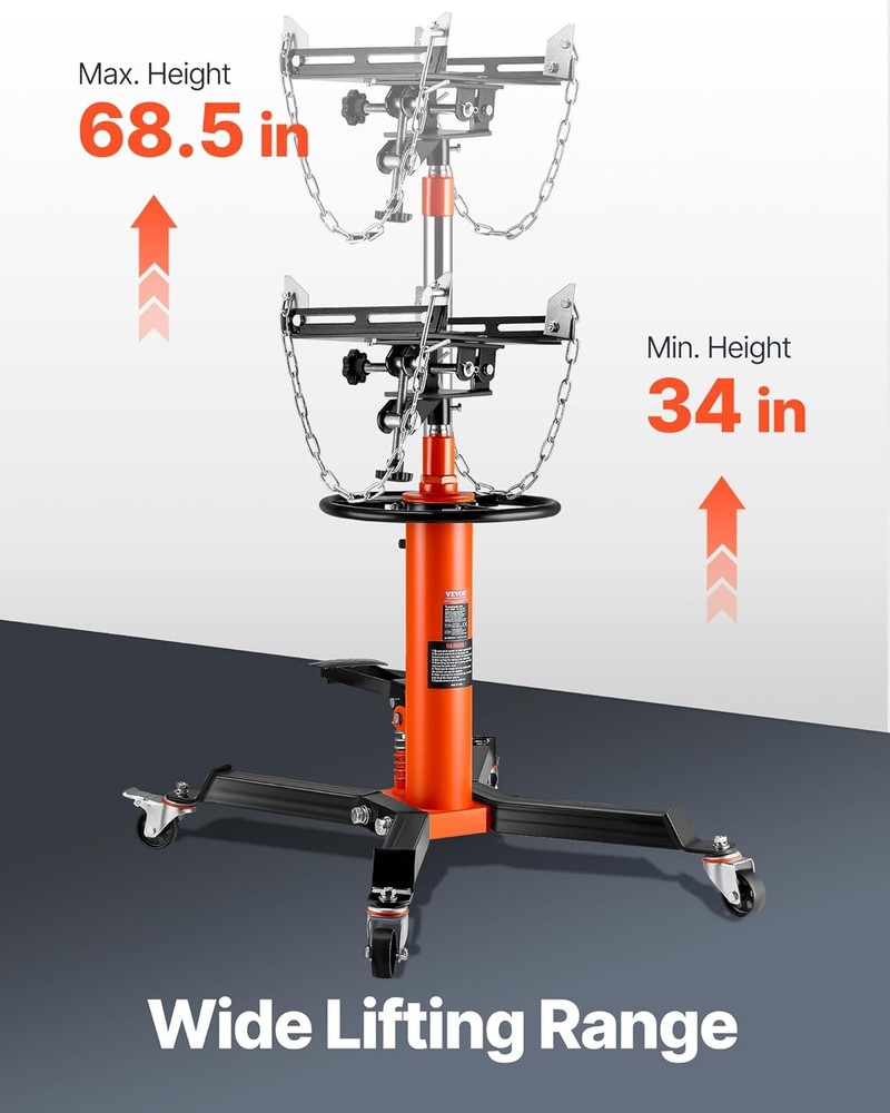 VEVOR Transmission Jack 1322 LBS Hydraulic Telescoping