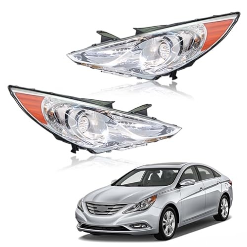 Headlights Assembly with Amber Corner Replacement for Sonata 2011-2014