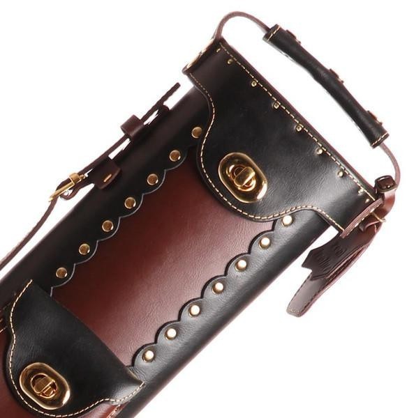 INSTROKE 3X5 POOL CUE CASE BLACK & BROWN LEATHER BUILT SOLID NEW FREE SHIPPING